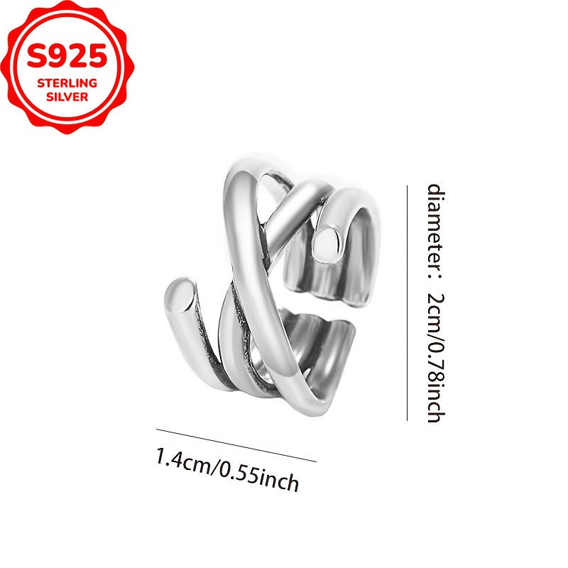 925 Sterling Silver Interlinked Rings Low Allergy Twisted for Men & Women